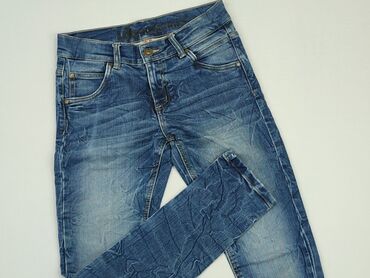 Jeansowe: Spodnie jeansowe, 11 lat, 140/146, stan - Dobry