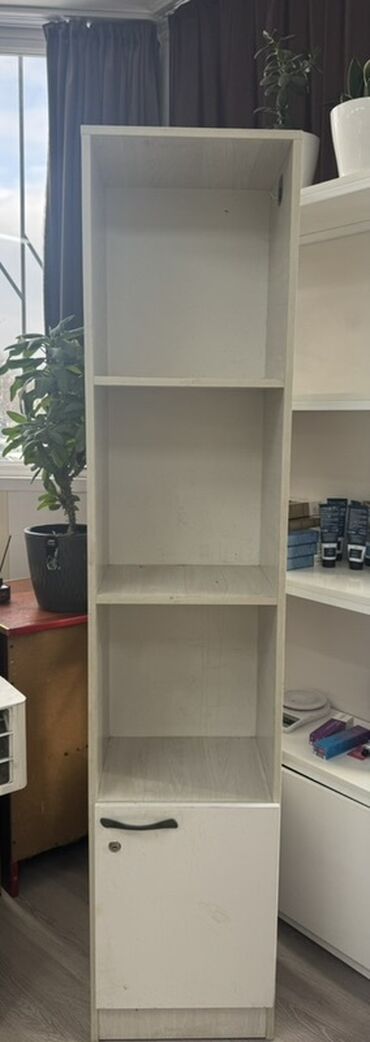 шкафчик полки: Офисный стеллаж, ЛДСП, цвет - Белый