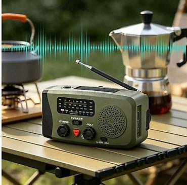 komoda: Solarni kamping radio sa ručnim dinamo punjenjem, FM/AM/SW, Power Bank — 3
