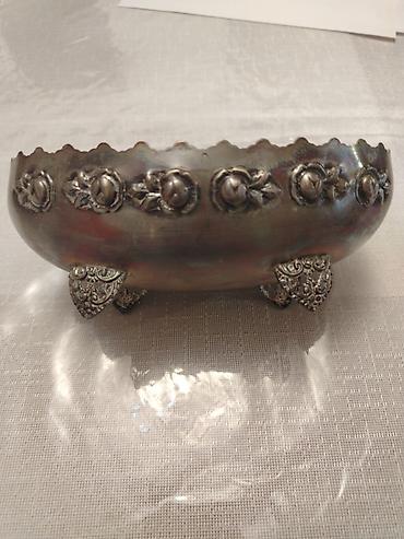 mis caydan: Dekorativ metal qab – klassik üslub - Material: metal (gümüşü — 2