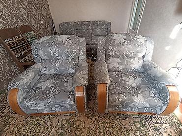 диван кожаный бу: Гарнитур для зала, Б/у, Кресло, Диван, Дерево, Самовывоз, цвет - Серебристый — 2