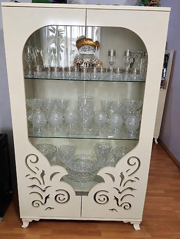 Mebel dəsti – vitrin şkafı və güzgülü konsol dəst 120 ünvan qala -