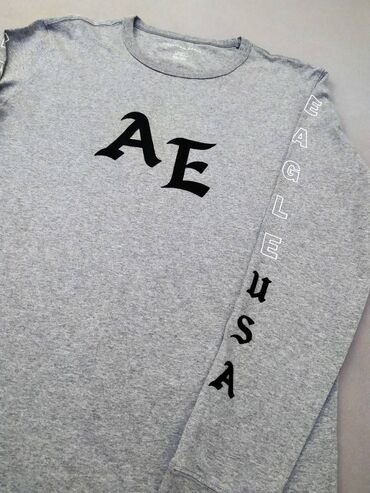 Majice: Majica na duge rukave, S (EU 48), American Eagle, bоја - Siva, Pamuk — 2