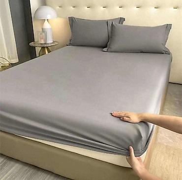 Posteljina: Elastična navlaka za dušek (fitted čaršav) sa jastučnicama - — 4