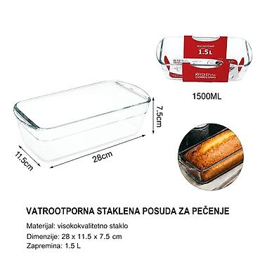KMT Kalup za tost hleb – vatrostalna staklena posuda za pečenje -