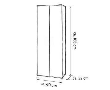 Ormari: Uspravni ormar za obuću sa platnenim prekrivačem - Dimenzije — 4