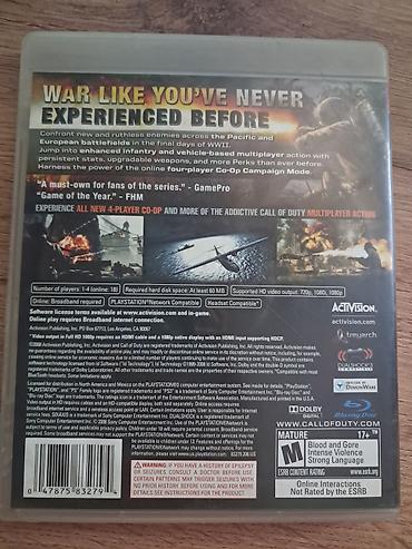 ps4 disk: Call of Duty: World at War — диск для PlayStation 3 (Blu‑ray), издание — 3