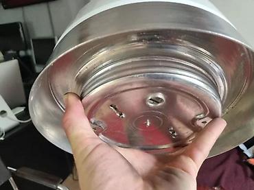 Elektro materijali: SPACE AGE PLAFONJERA IZ 60-IH | Stara masivna stakleno aluminijumska — 2