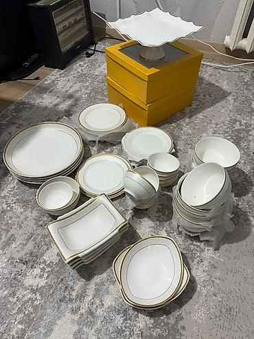 Наборы посуды: Фарфоровый столовый сервиз с золотым кантом 24 персоны Состав и — 4