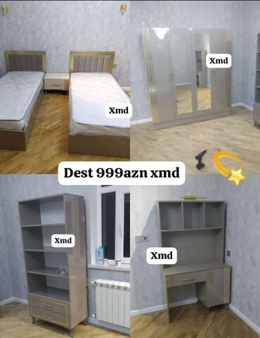 gence qapıları: Oğlan və qız üçün, Yeni, 2 təknəfərlik çarpayı, Tumba, Yazı masası, Dolab