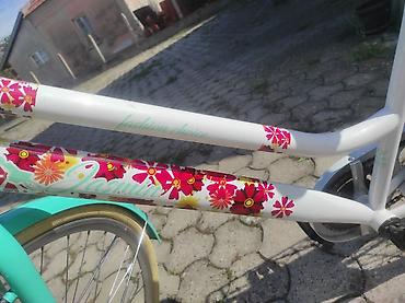 Bicikli za odrasle: Gradski ženski bicikl „Jasmin“ sa cvetnim detaljima CENA:200e - Ram — 3