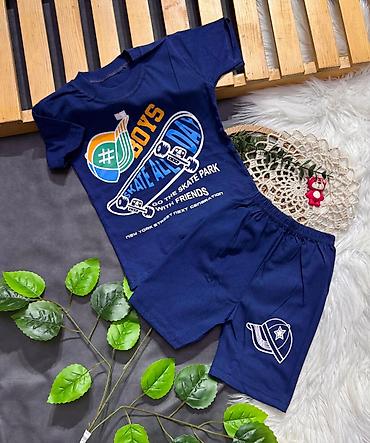 Комплекты одежды: Uşaq dəsti – futbolka və şort - Model: “Boys Skate All Day” temalı - — 3