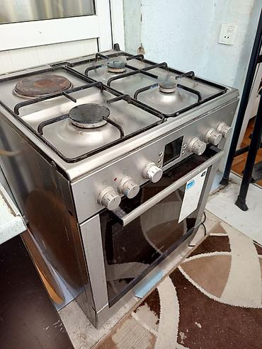 Qaz-elektrik kombinə edilmiş soba - 4 gözlü bişirmə səthi: 3 qaz