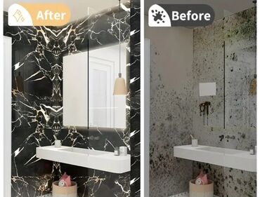 Vinil divar kağızı, oboy: Hamam ucun yapisqanlar kafelin emusiyanin uzlukun ustunden vura — 5