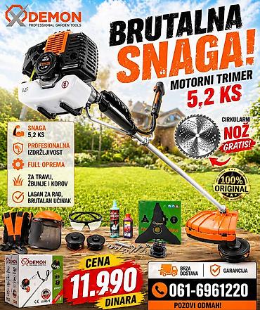 aparat protiv miseva: Demon motorni trimer 5,2 KS – profesionalni alat za košenje trave — 1
