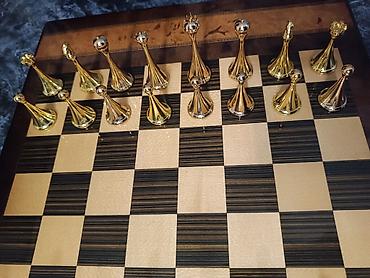 Şahmatlar: ♟️ Metal fiqurlu lüks şahmat dəsti – 45×32 sm Satılır yüksək — 2