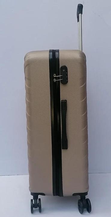 Putni koferi i torbe: Tvrdi kofer na točkićima – zlatno/bež boja - Materijal: čvrsta ABS — 7