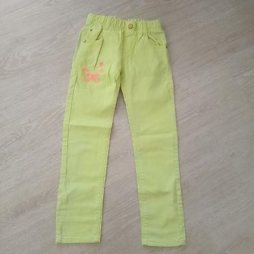 moon boot snizenje: Dečije pantalone – svetložute/neon limeta boje - Model: uske/skinny — 2