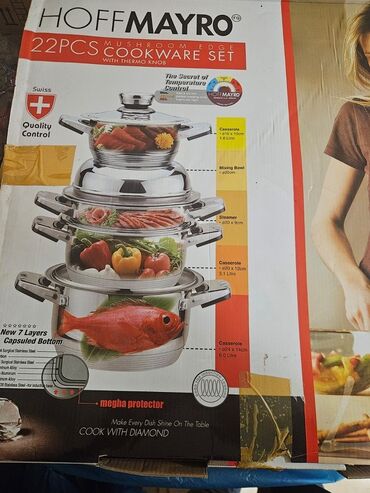 qaşıq desti: Qazan, rəng - Gümüşü, Paslanmayan polad