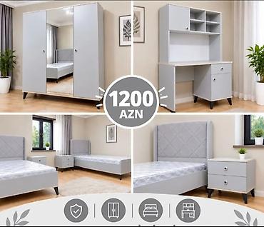 Uşaq/Yeniyetmə otağı üçün mebel dəsti – 1200 AZN Dəst tərkibi: - 2