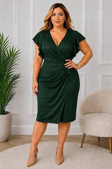 Haljine: Elegantna midi haljina s preklopom – plus size - Kroj: midi dužina — 8