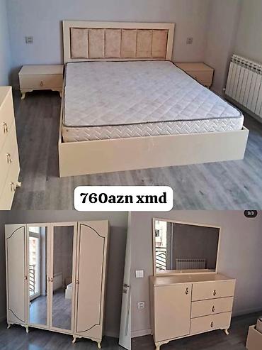 Yataq otağı dəsti – krem rəng Qiymət: 760 AZN Dəst tərkibi: - Çarpayı