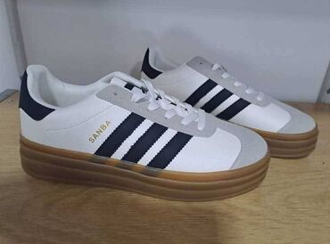 zenske mokasine sa platformom: Adidas, 40, color - White