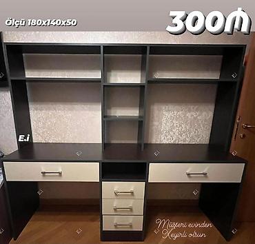 ofis masa: İş masası və rəf sistemi Ölçü: 180 x 140 x 50 - İki tərəfli geniş iş — 1