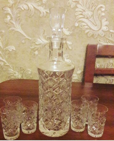 Digər dəstlər və servizlər: Kri̇stal servis dəsti - Kəsimli klassik naxışlı kristaldan - 2 fərqli — 4