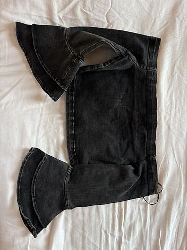 cins: ZARA WOMAN – premium DENIM COLLECTION” qara denim top M razmer Alınıb — 5