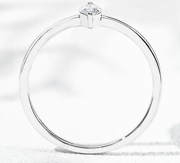 Кольца: 💍 Кольцо из белого золота 750 пробы с лабораторным бриллиантом • — 2