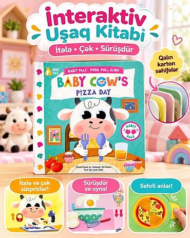 oyuncaq barbie: Interaktiv uşaq kitabı – Baby Cow’s Pizza Day - Push, pull, slide — 2