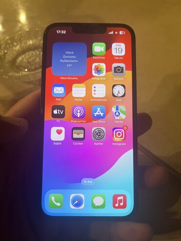 Apple iPhone: IPhone 13, 128 GB, Qara, Zəmanət, Face ID