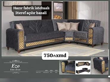 kukna mebli: Ezo künc divan - Hazır fabrik istehsalı - 2 tərəfi açılan, bazalı — 1