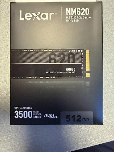 disk: Lexar NM620 M.2 2280 PCIe Gen3x4 NVMe SSD – 512 GB - Oxuma sürəti — 1