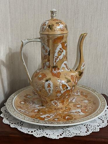 samovar cay: Çay dəsti, rəng - Qızılı, Farfor — 1