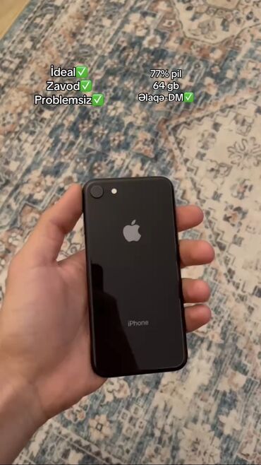 Apple iPhone: IPhone 8, 64 GB, Barmaq izi