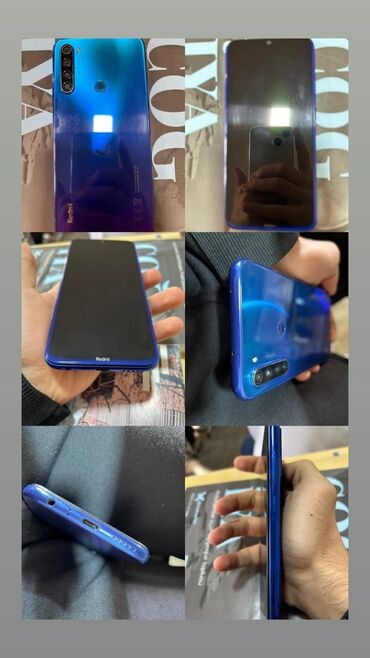 telefon barterleri: Xiaomi Redmi 8, 64 ГБ, цвет - Синий, 
 Сенсорный, Отпечаток пальца, Беспроводная зарядка