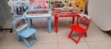 Yemək masaları, oturacaqları: Uşaq oturacağı + qabaq stolu — ev və mətbəx üçün ideal dəst Stol stul — 8