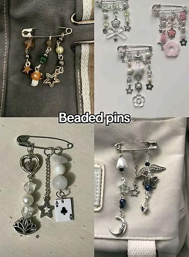 is geyimi: Trend asılqanlı sancaqlar / Əl işi Beaded pins — 1