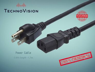 Modemlər və şəbəkə avadanlıqları: Power cable Power Cable technovision texno techno tecno vision vlan