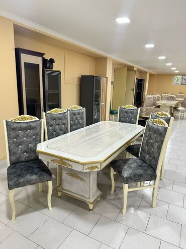 Yataq otağı dəstləri: Qonaq otağı üçün, Yeni, Açılmayan, Dördbucaq masa, 6 stul
