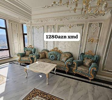 klassik divan kreslo: Möhtəşəm klassik divan kreslo desti 👑 Endirim Məhdud sayda Rəng — 1