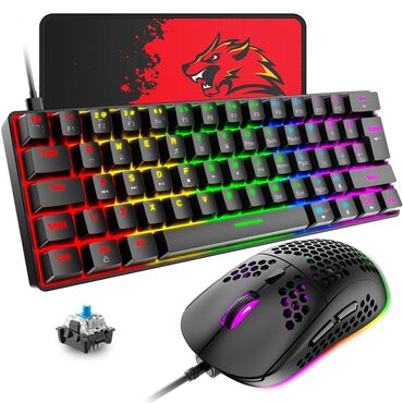 Klaviaturalar: 🌈 Gaming Keyboard + Mouse 🌈Ziyoulang T60 RGB ✅mechanic blue switch ✅62