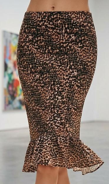 pull and bear helanke: Ženska suknja sa animal printom (leopard dezen) - Kroj: uska pencil — 1