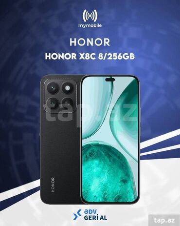 Honor X8, 128 GB, rəng - Qara, Barmaq izi, İki sim kartlı, Face ID