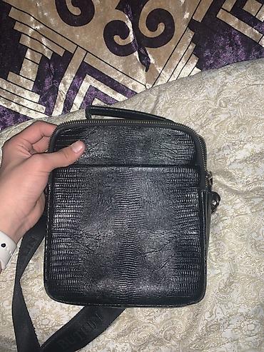 Барсетки: Сумка через плечо BUTUN, мужская - Материал: черная фактурная кожа с — 18