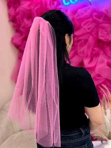 Свадебные аксессуары: Фата для невесты/девичника - Варианты цвета: насыщенно‑розовый и — 5