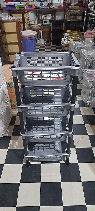 Digər qab-qacaq və mətbəx ləvazimatları: Terevez qabi. xrom plastik siyirtmeli tekerli — 16