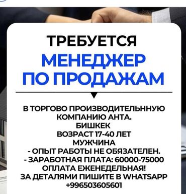 Менеджеры по продажам: Требуется Менеджер по продажам, График: Шестидневка, Полный рабочий день, Оплата переработки